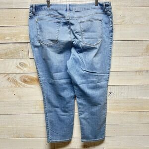 Chicos Jeans Womens 16 XLBlue High Rise Slim Leg Ankle‎ Crop Stretch Pockets